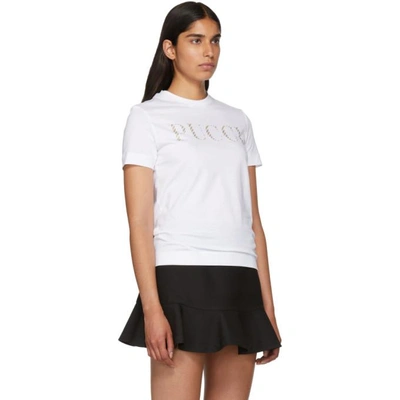 Shop Emilio Pucci White Glitters Pucci T-shirt In 100 White