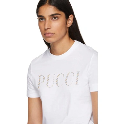 Shop Emilio Pucci White Glitters Pucci T-shirt In 100 White