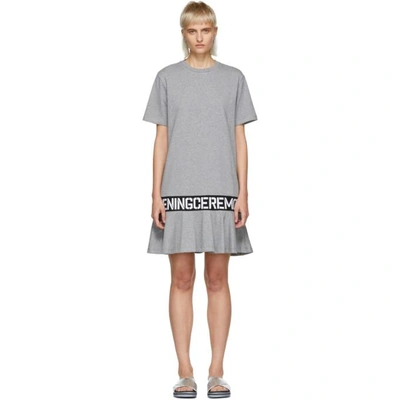Opening Ceremony Oc Elastic Logo Crewneck Short sleeve Cotton T shirt Dress Gray In 0300 Grey ModeSens