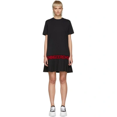 Shop Opening Ceremony Black Elastic Logo T-shirt Dress In 0001 Black