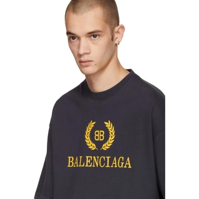 Shop Balenciaga Navy Bb T-shirt In 4128 Navy