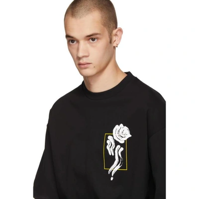 Shop Almostblack Black Flower T-shirt