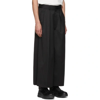 Shop Almostblack Black Wide Leg Trousers