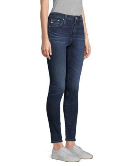 Shop Ag Farrah Mid-rise Stretch Skinny Ankle-length Jeans In 4 Years Deep Willow