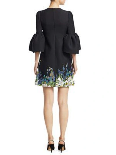 Shop Valentino Garden Pailette Flutter Sleeve Dress In Black-multi