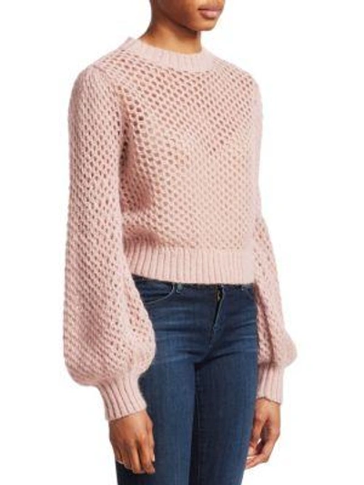 Shop Zimmermann Unbridled Mohair-blend Crop Sweater In Rose