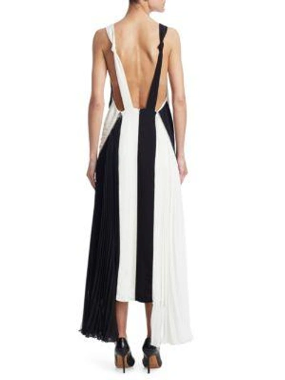 Shop Tre By Natalie Ratabesi Wallace Colorblocked Zipper Gown In Black-white