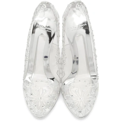 Shop Dolce & Gabbana Dolce And Gabbana Silver Crystal Cinderella Pumps In 80906 Silve