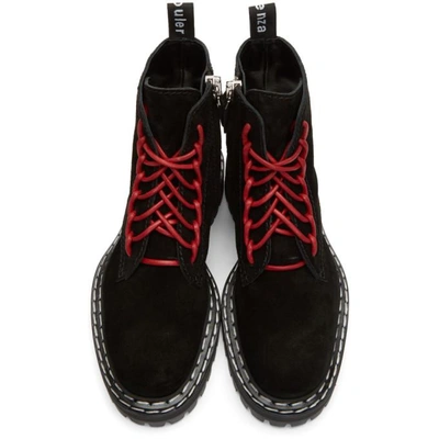 Shop Proenza Schouler Black Suede Lace-up Boots
