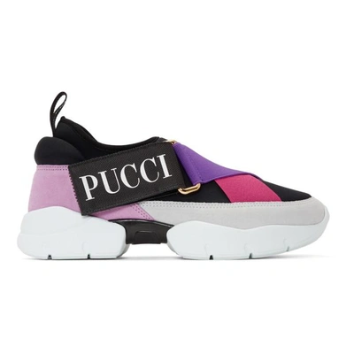 EMILIO PUCCI 粉色色块弹力运动鞋