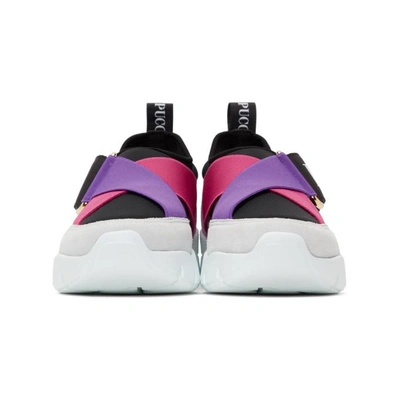 Shop Emilio Pucci Pink Colorblock Elastic Sneakers In A73 Pink