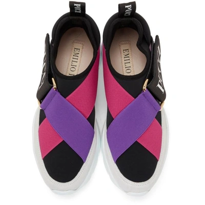 Shop Emilio Pucci Pink Colorblock Elastic Sneakers In A73 Pink