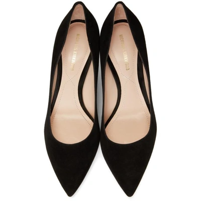 Shop Nicholas Kirkwood Black Suede Mira Pearl Heels In N99 Black