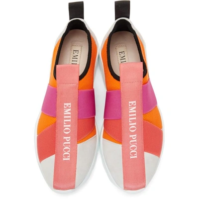 Shop Emilio Pucci Pink City Up Elastic Sneakers In A63 Pink