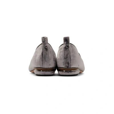 Shop Nicholas Kirkwood Grey Velvet Beya Loafers In N55 Luna