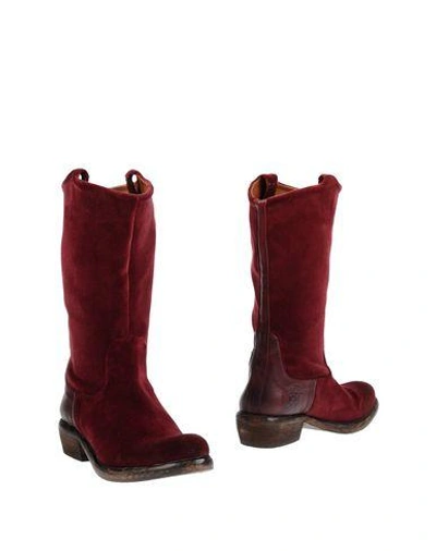 Martins Boots In Maroon | ModeSens