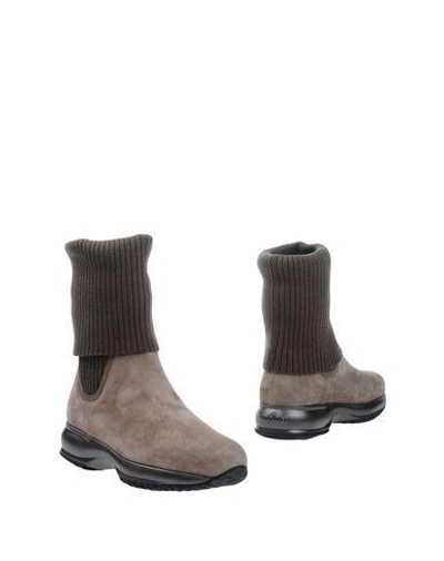Shop Hogan Ankle Boots In Khaki