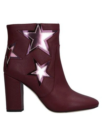 Shop Pinko Ankle Boots In Maroon