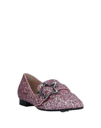 Shop Pinko Loafers In Pastel Pink