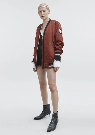 Shop Alexander Wang Bomber Cardigan In Red
