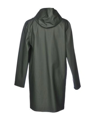 Shop Stutterheim Man Overcoat & Trench Coat Dark Green Size M Pvc - Polyvinyl Chloride