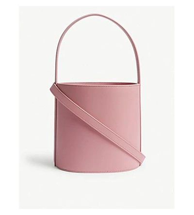 Shop Staud Ladies Pink Bissett Leather Bucket Bag