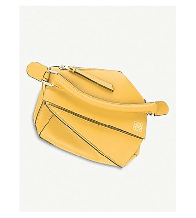 Shop Loewe Puzzle Small Multi-function Leather Bag In Yellow Mango