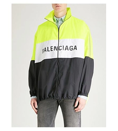 Balenciaga Oversized Logo-print Shell And Ripstop Jacket In Yellow |  ModeSens