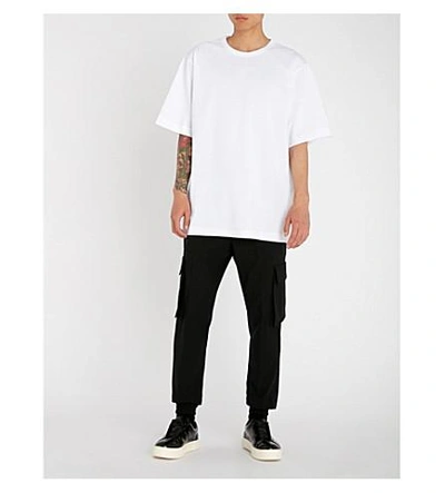 Shop Juunj Oversized Cotton-jersey T-shirt In White