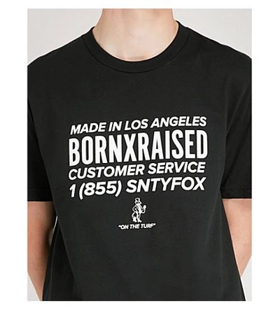 Shop Born X Raised 1(855) Sntyfox Cotton-jersey T-shirt In Black