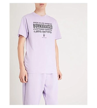 Shop Born X Raised 1(855) Sntyfox Cotton-jersey T-shirt In Lavender