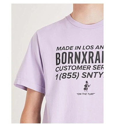 Shop Born X Raised 1(855) Sntyfox Cotton-jersey T-shirt In Lavender