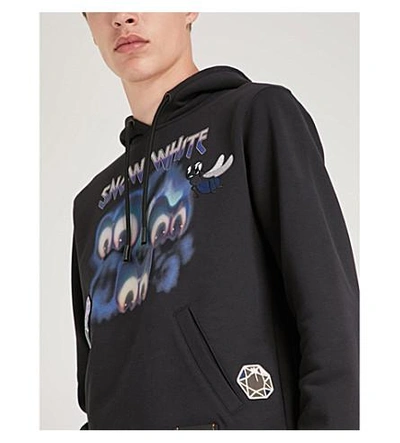 Shop Coach Dark Disney Sleepy Cotton-jersey Hoody In Black