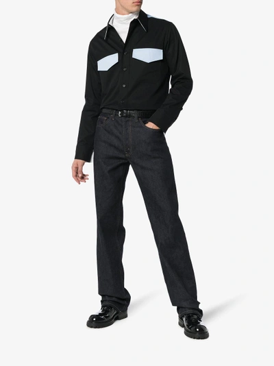 Shop Calvin Klein 205w39nyc Western Two Pocket Shirt In Black