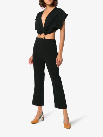 Shop Haney Austin Silk Jumpsuit In Black