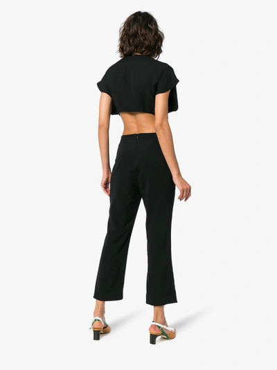 Shop Haney Austin Silk Jumpsuit In Black