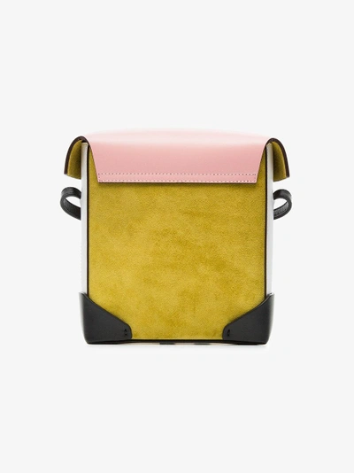 Shop Manu Atelier Yellow And Bubblegum Mini Pristine Suede And Leather Cross-body Bag In Multicolour