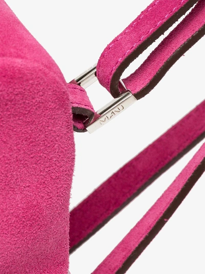 Shop Manu Atelier Fuchsia Fernweh Mini Suede Backpack In Pink/purple