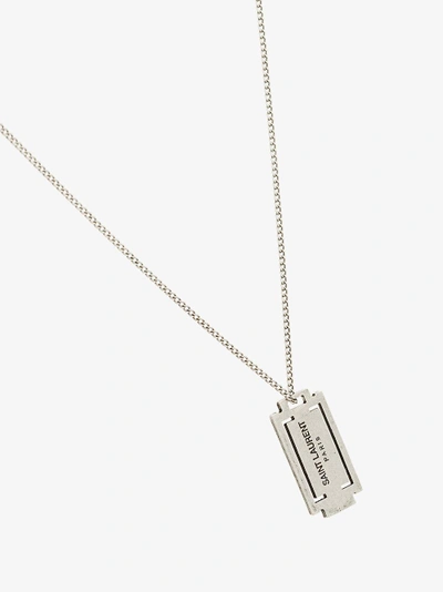 Saint Laurent Silver Razor Blade Necklace in Metallic for Men