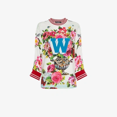 Shop Dolce & Gabbana Peonie Print Sports Top In Multicolour