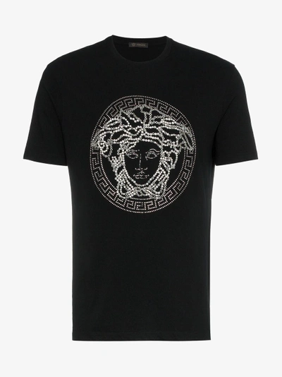 Shop Versace Medusa Logo T-shirt In Black