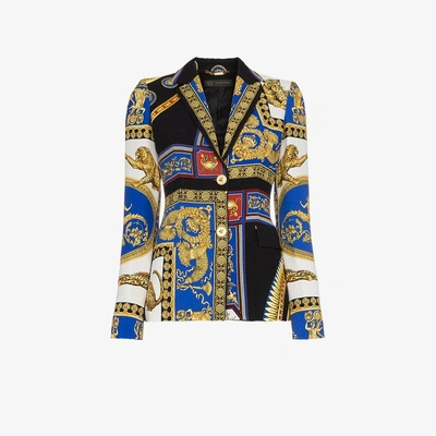 Shop Versace Baroque Printed Blazer