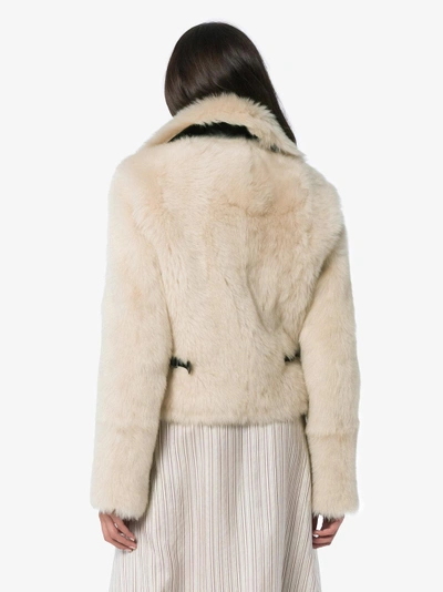 Shop Chloé Butter Cream Shearling Jacket In Neutrals