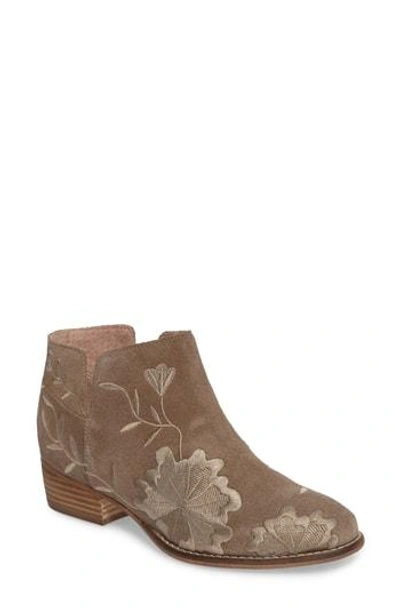 Shop Seychelles Lantern Embroidered Short Bootie In Taupe Suede