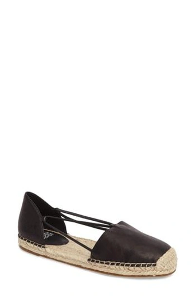 Shop Eileen Fisher Lee Espadrille Flat In Black Washed Leather