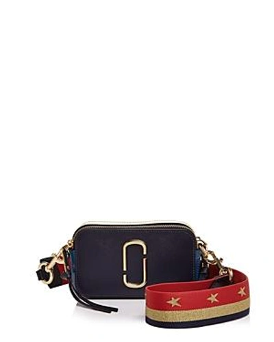 Shop Marc Jacobs Snapshot Leather Camera Bag In Midnight Blue/gold