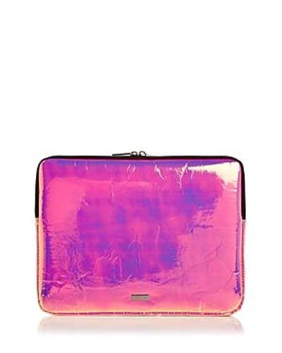 Shop Skinnydip London Holographic Laptop Case In Pink Hologram/silver
