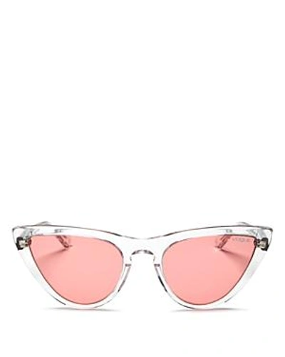 Shop Vogue Eyewear Gigi Hadid For Vogue Extreme Cat Eye Sunglasses, 54mm In Transparent/pink