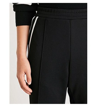 Shop Moncler Striped-side Jersey Jogging Bottoms In Black