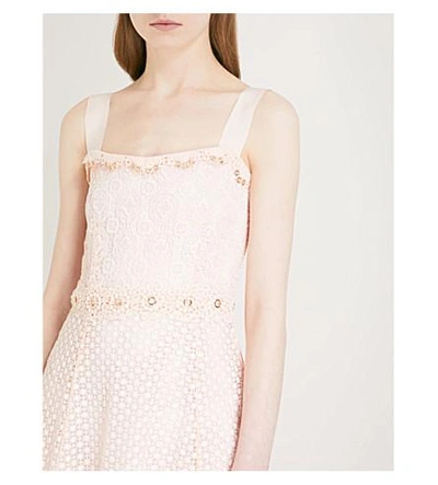 Shop Maje Rosalina Lace Mini Dress In Pink
